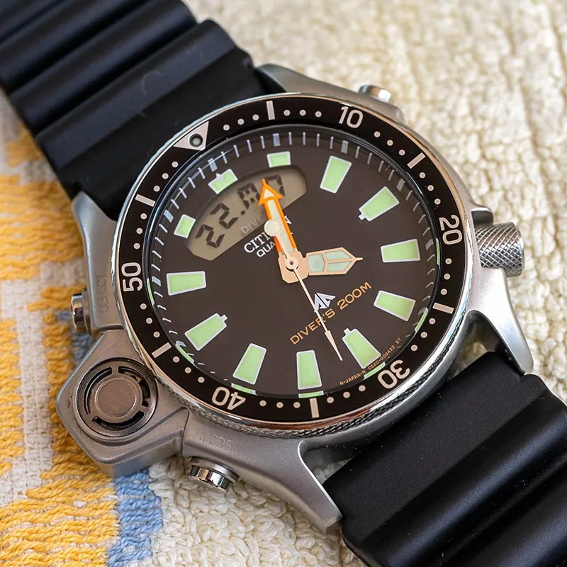 Citizen Promaster Aqualand Black Dial Diver's Men's Watch- JP2000-08E